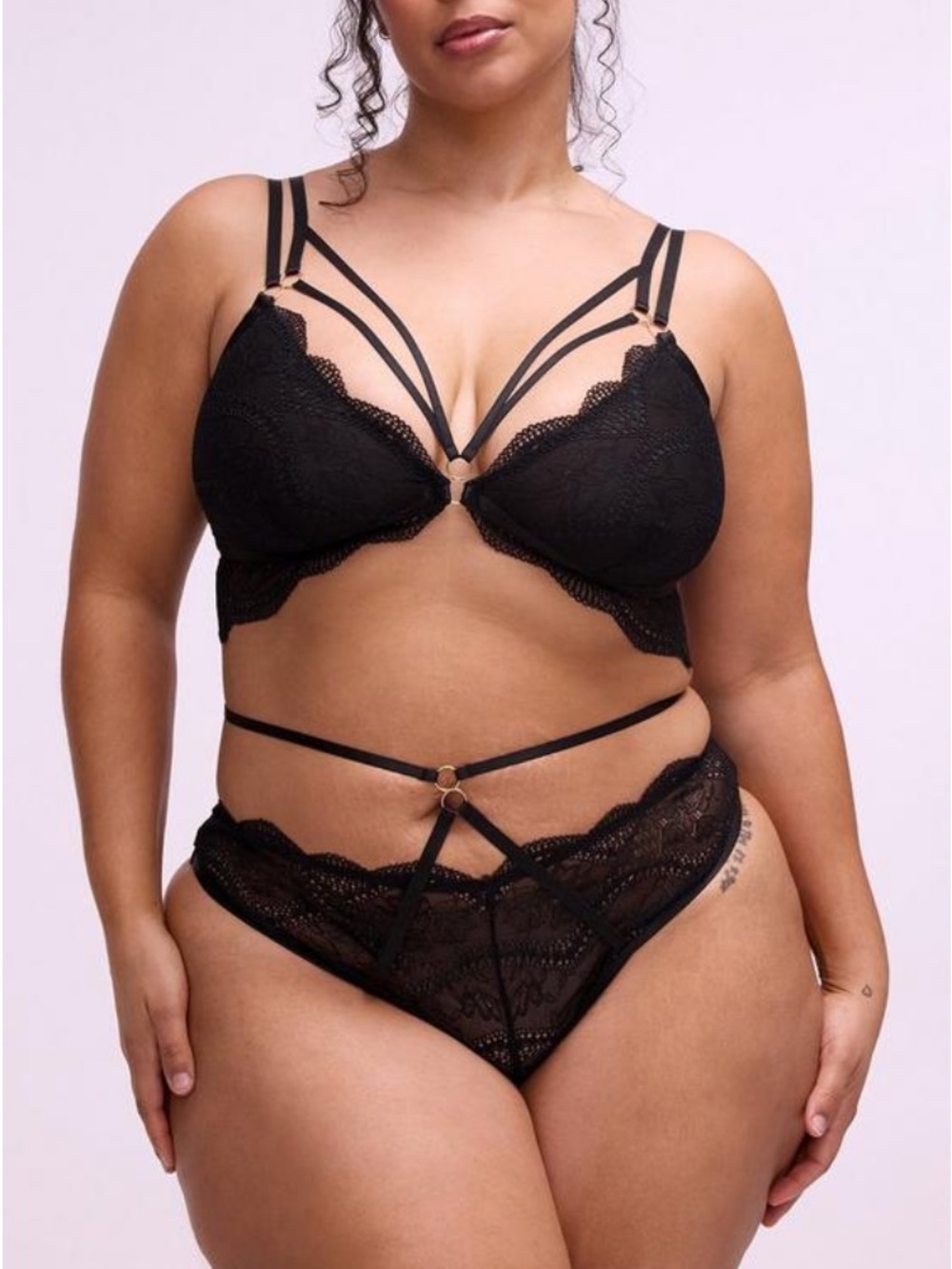 Torrid Strappy Wireless Lace Bralette & Strappy Lace Tanga - Size 0(US12) - NWT